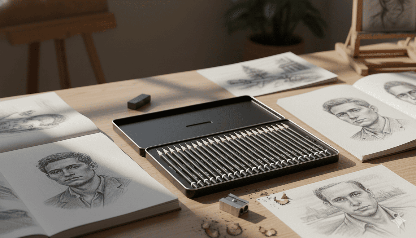 Professional drawing pencils set